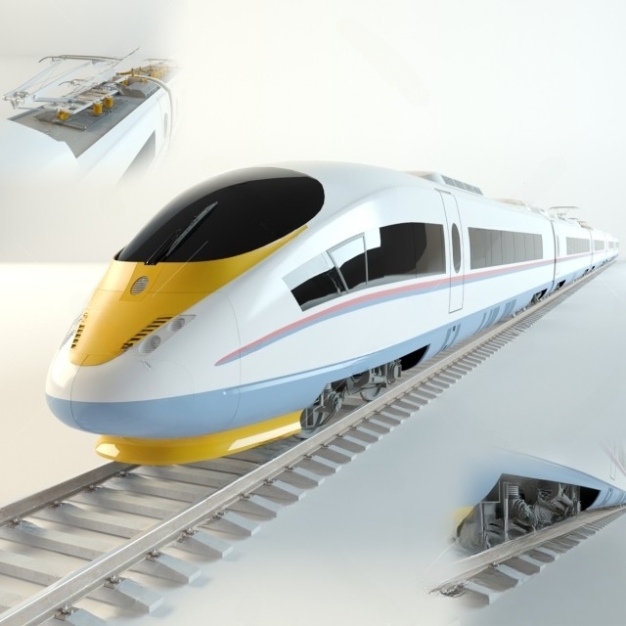 现代高铁火车3D模型