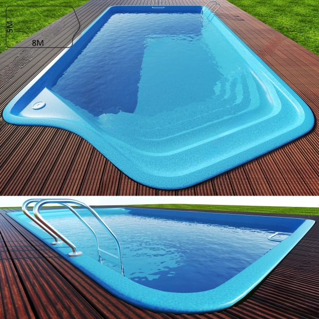 现代游泳池3D模型
