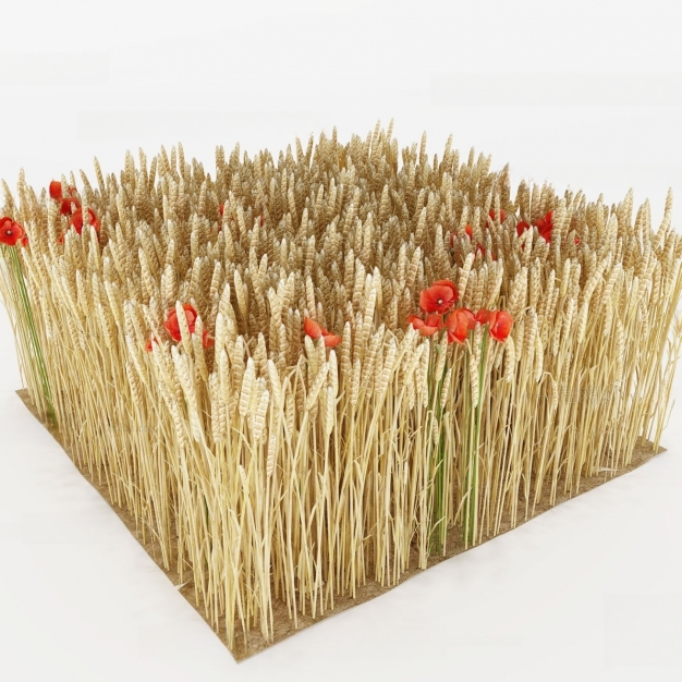现代稻草3D模型