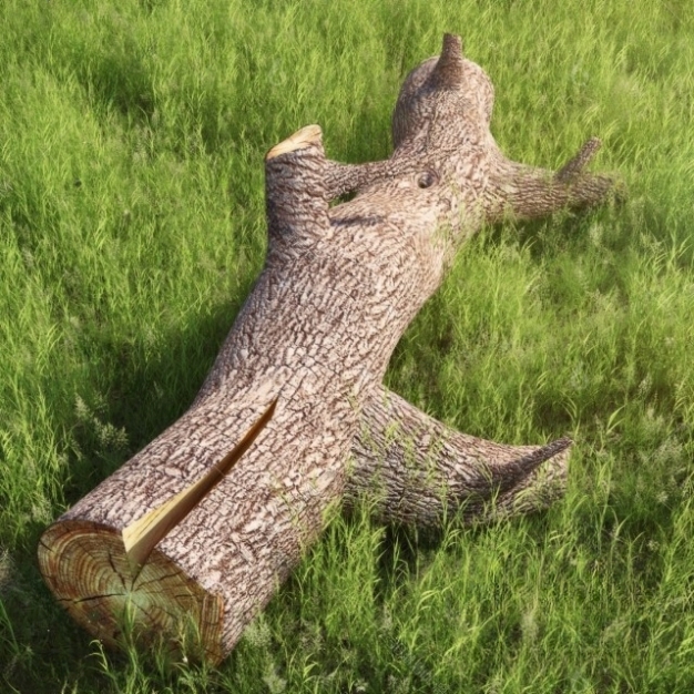 现代树干 枯木 草地3D模型