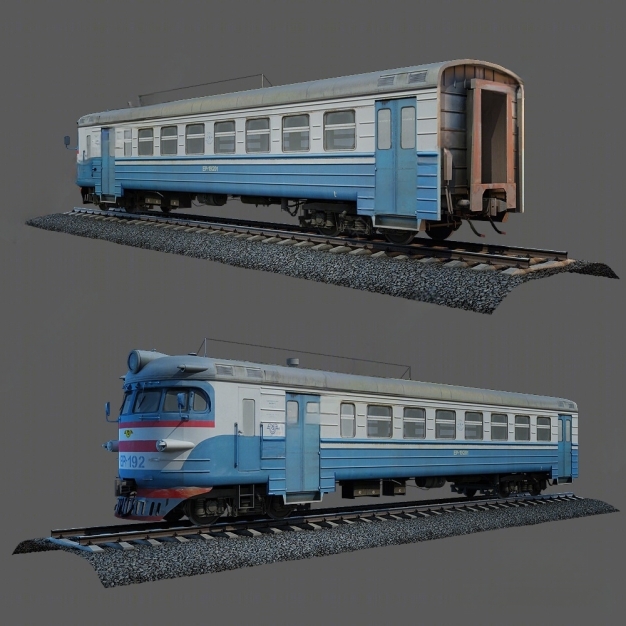 现代火车厢3D模型