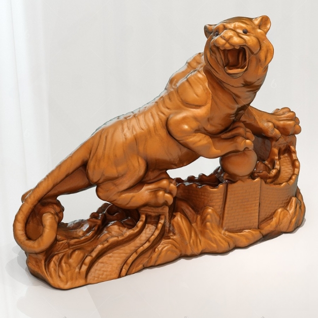 现代老虎雕塑3D模型