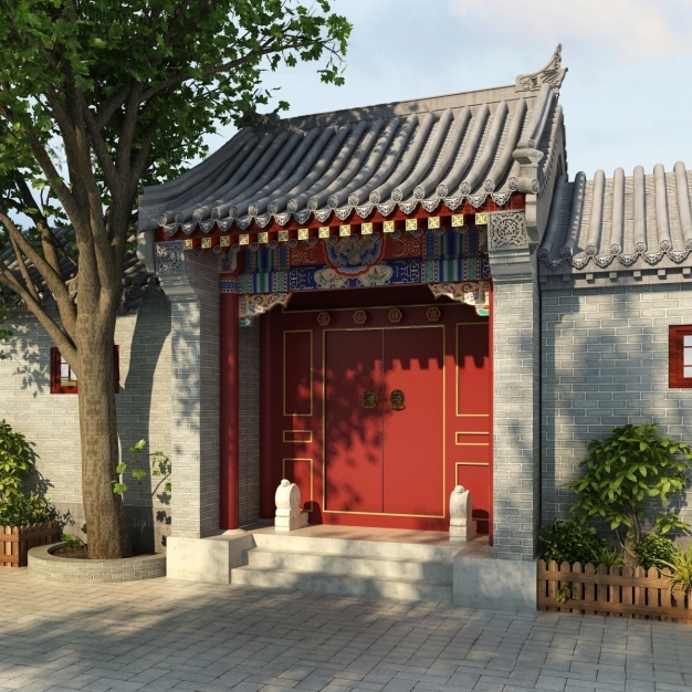 中式建筑门头3D模型