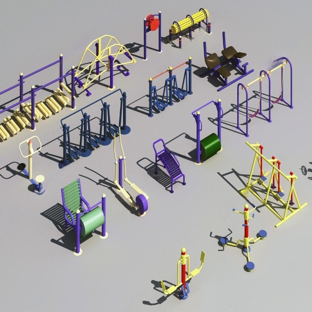现代体育健身器材3D模型