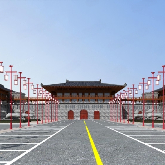 中式城门楼3D模型