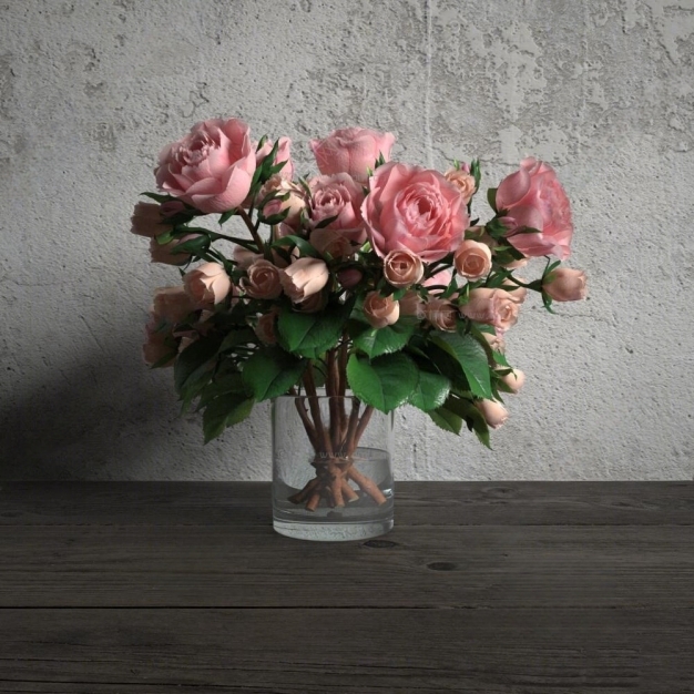 现代花艺摆件3D模型
