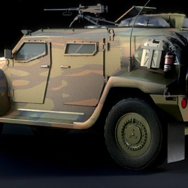 现代军用皮卡车3D模型