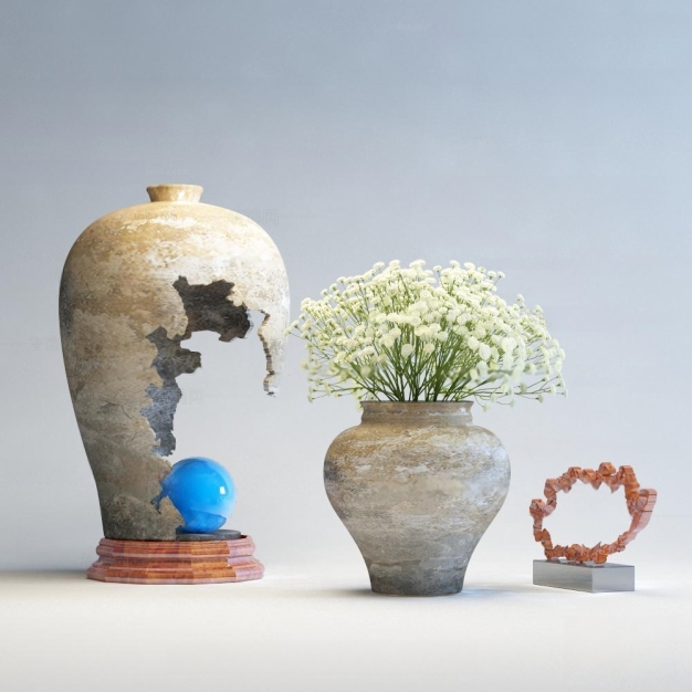 现代花瓶花艺摆件3D模型