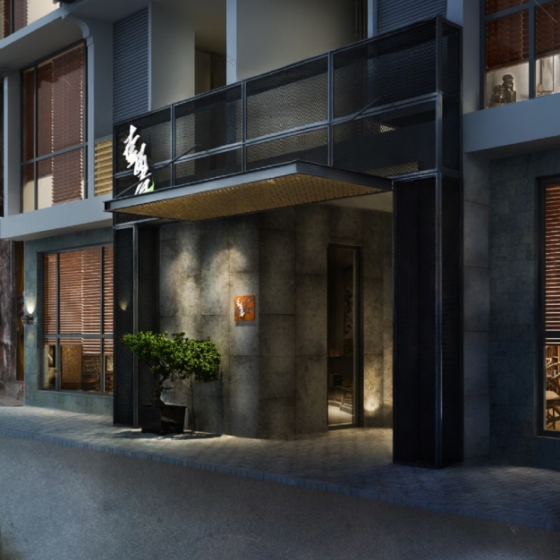 工业风店铺门头3D模型