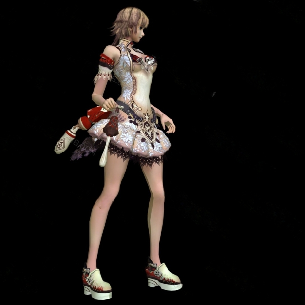现代游戏人物女人3D模型