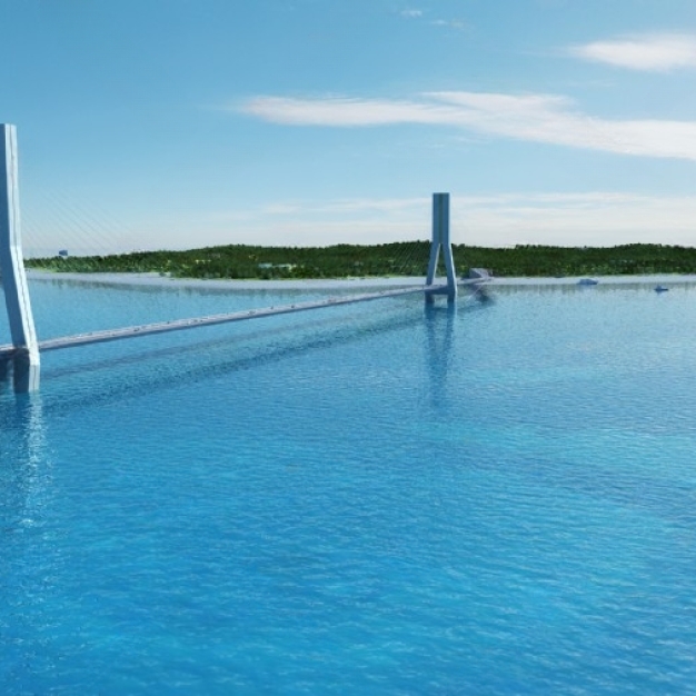 现代跨海建筑大桥3D模型