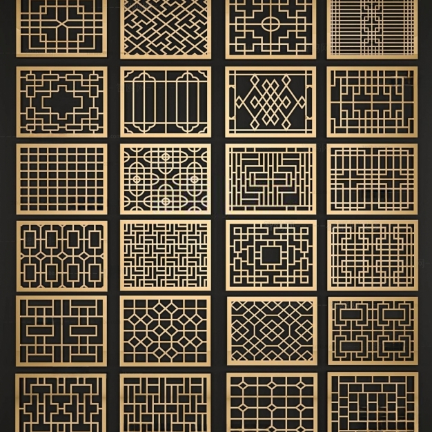 新中式雕花 花格3D模型