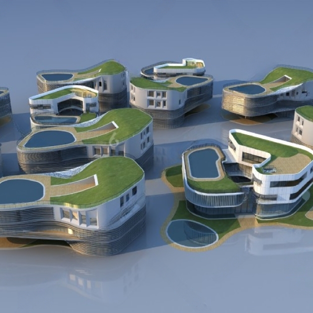 现代异形建筑外观3D模型