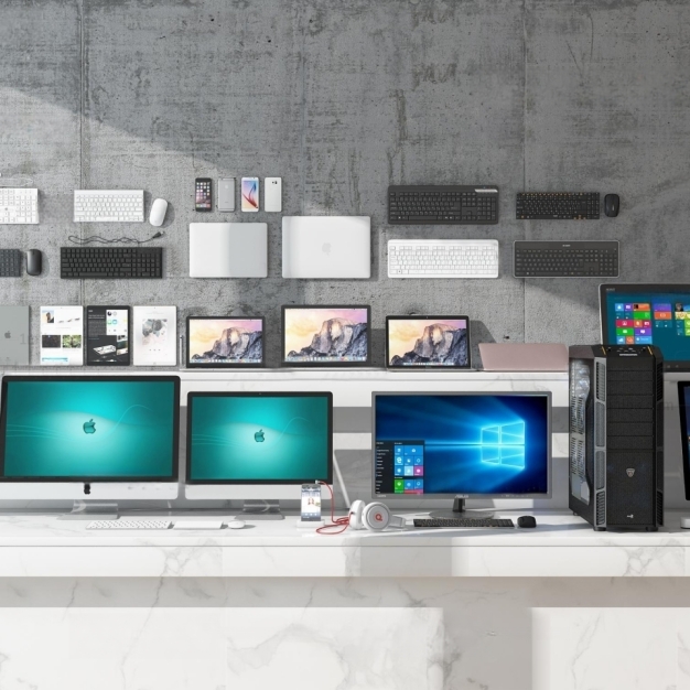 电脑 显示器 键盘3D模型