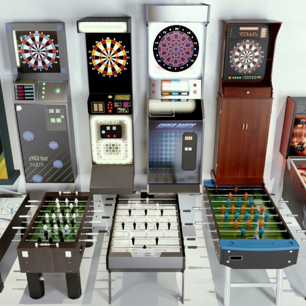 现代游戏机 足球桌3D模型