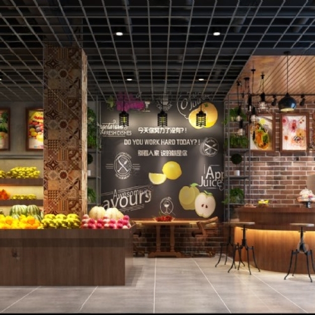 工业风水果店3D模型