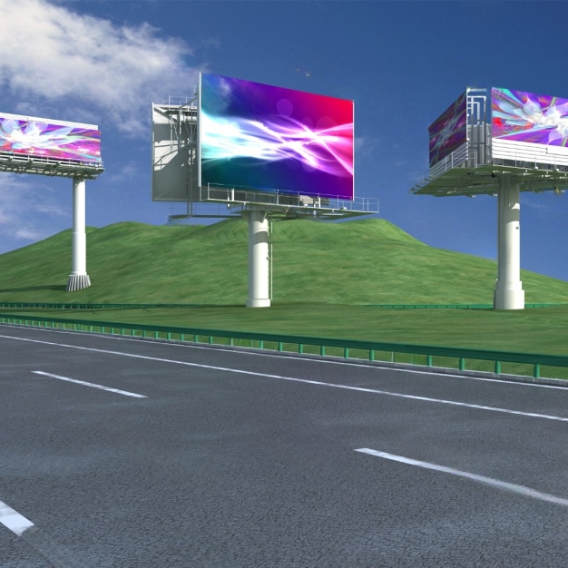 现代户外广告牌3D模型