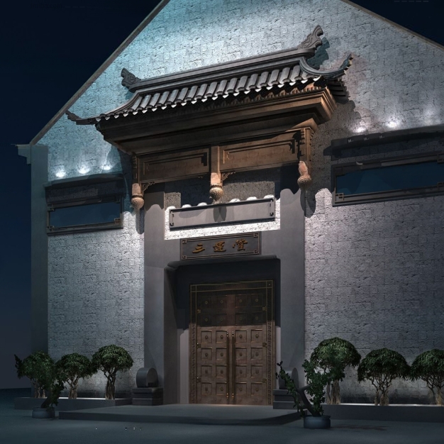 中式建筑门头3D模型