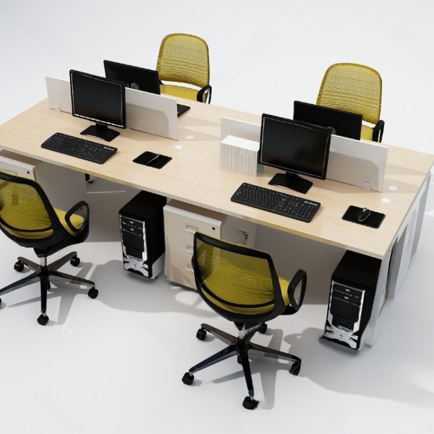 现代办公桌椅3D模型