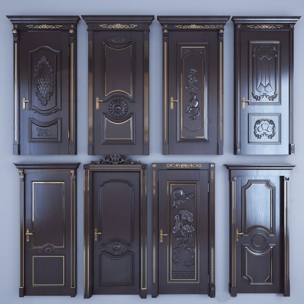 欧式木门组合3D模型