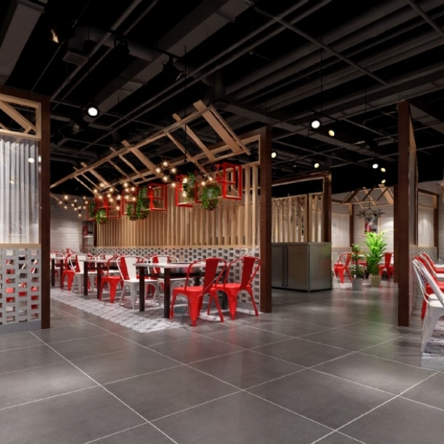 工业风餐厅3D模型