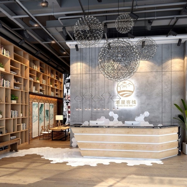 现代酒店前台3D模型