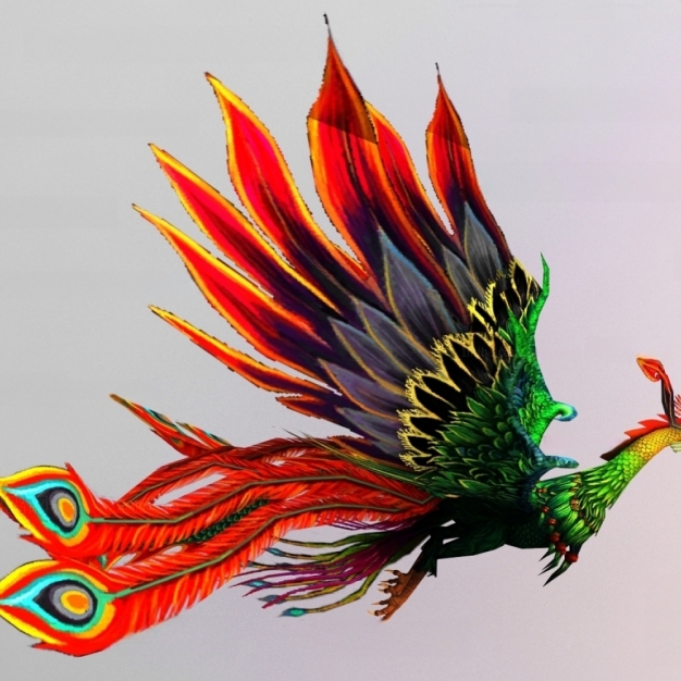 现代游戏凤凰3D模型