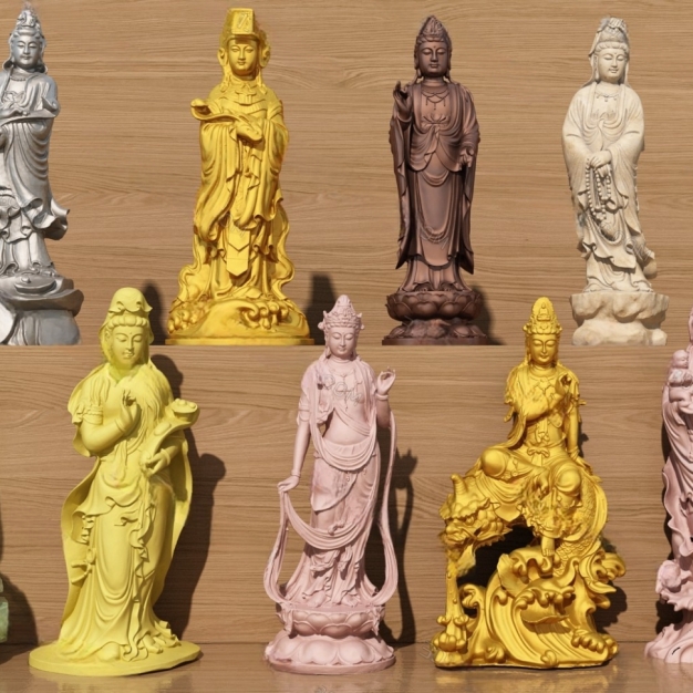 中式观音人物雕像3D模型