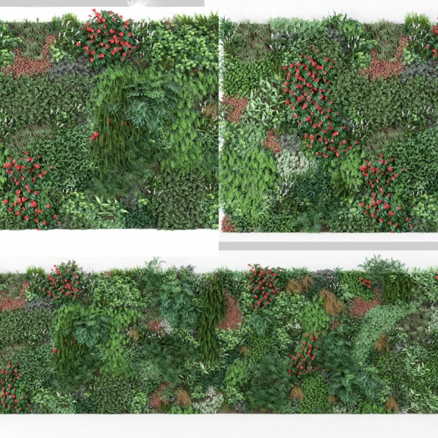 现代植物墙3D模型