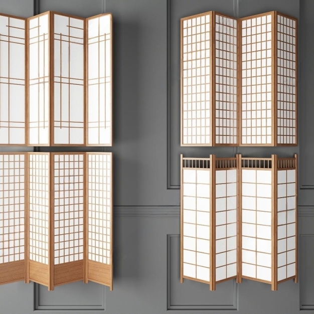 日式屏风组合3D模型
