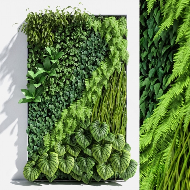 现代植物墙3D模型