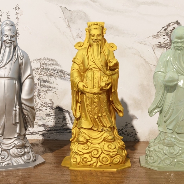 中式人物雕塑3D模型