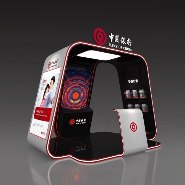 现代银行展台3D模型