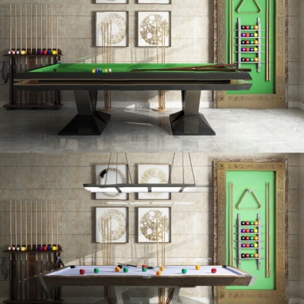现代台球桌组合3D模型