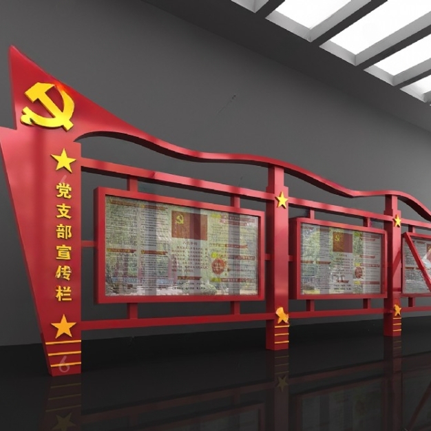 党建宣传栏3D模型