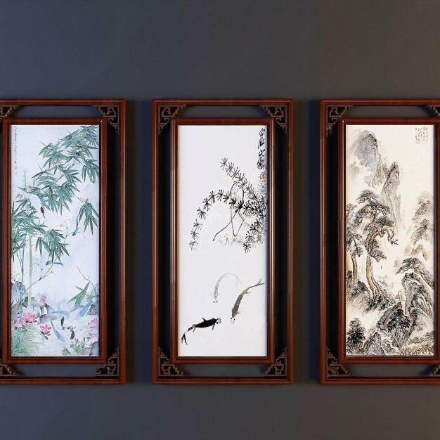 中式装饰画3D模型