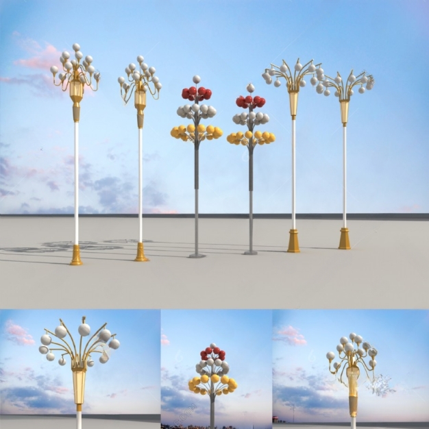 现代户外路灯3D模型