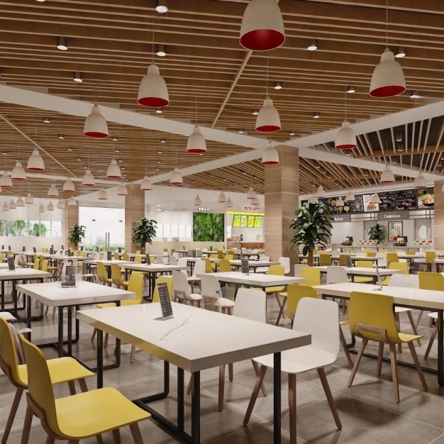现代食堂餐厅3D模型