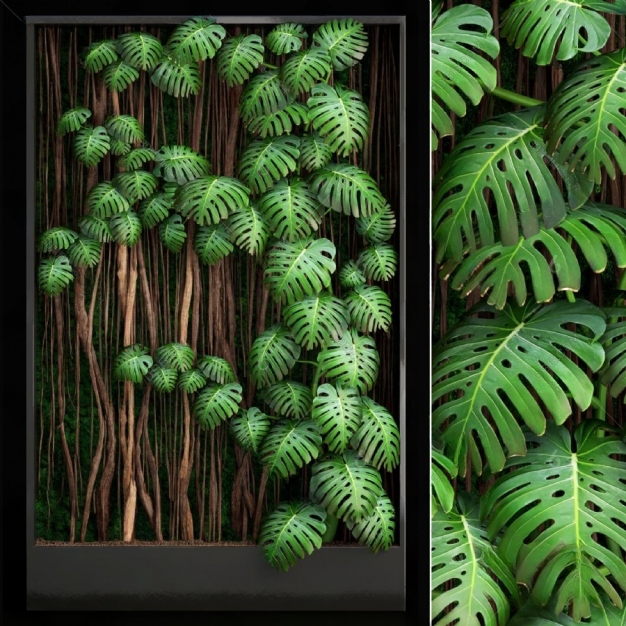 现代植物墙3D模型