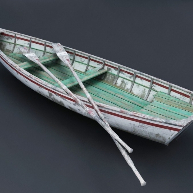 现代木船3D模型