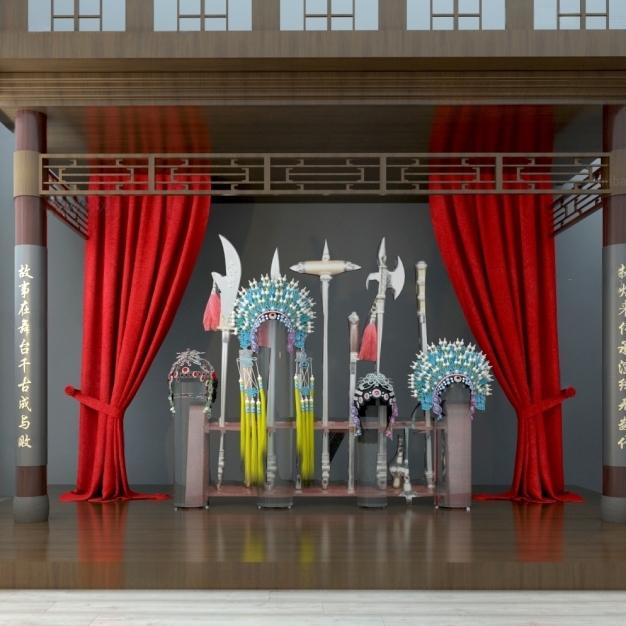 新中式戏曲舞台3D模型
