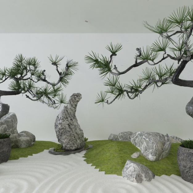 新中式园艺小品3D模型