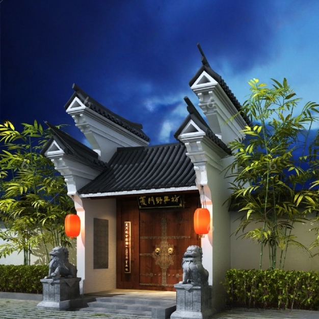 中式建筑门头3D模型