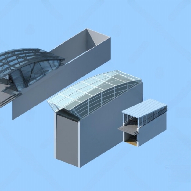现代地下车库入口3D模型