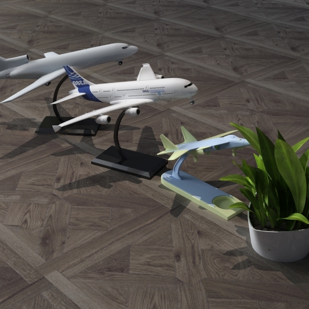 现代飞机摆件3D模型