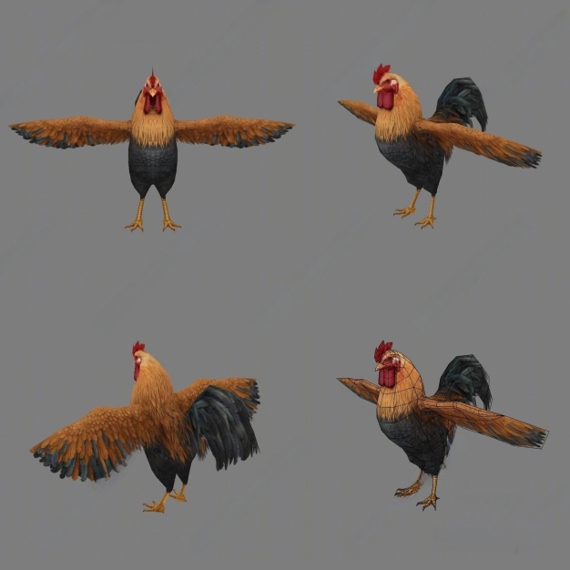 公鸡3D模型