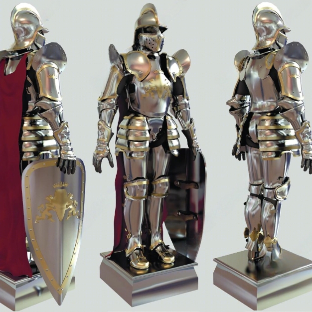 盔甲战士雕塑3D模型