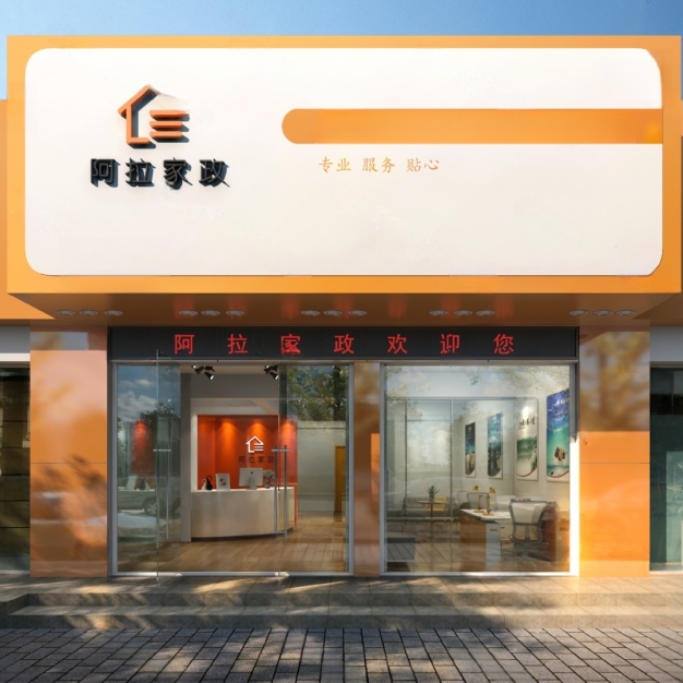 现代家政店面门头3D模型