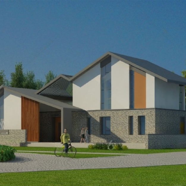 现代户外建筑外观3D模型