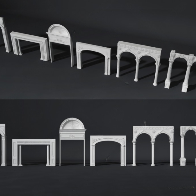 欧式拱门垭口门洞组合3D模型